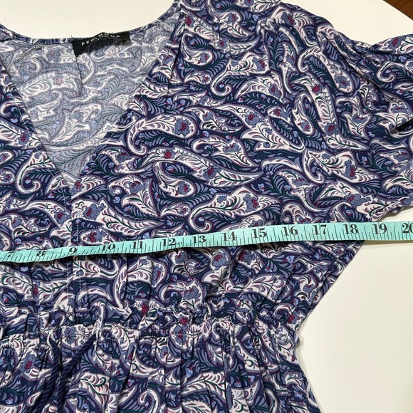 Few Moda Paisley Peasant Maxi Dress Womens S Blue Long Sleeve Boho Cottage Flowy - Picture 13 of 16